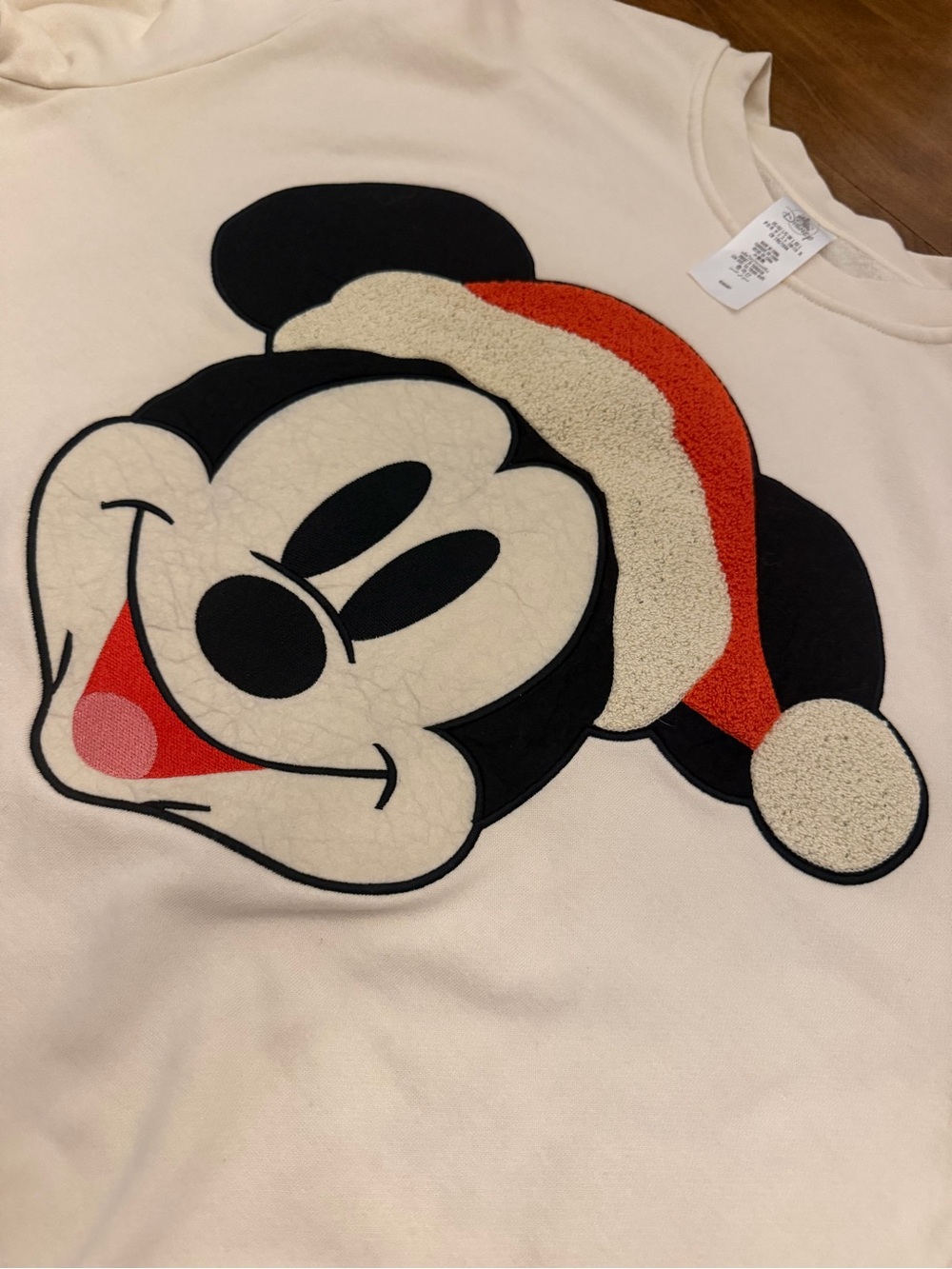 Disney Mickey Mouse Santa Crewneck Sweatshirt w/ Walt Disney World sleeve detail - Picture 4 of 5